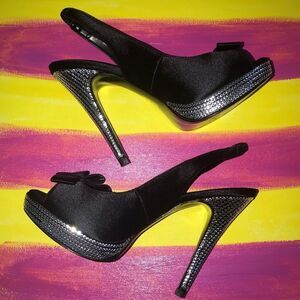 Lulu Townsend black/sequins high heel shoe 7.5
